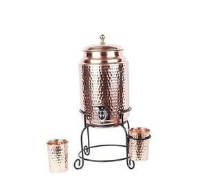 Ayurveda Health Benefits Drinking Water Dispenser With <b>Stand</b> Copper Metal Water Storage Dispenser - Product Image 1