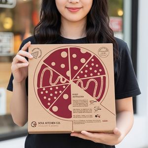 Caja de Pizza de Papel Kraft Ecológica Personalizada, Empaque de Alimentos para Restaurantes de Comida para Llevar y Entrega a Domicilio - Product Image 5