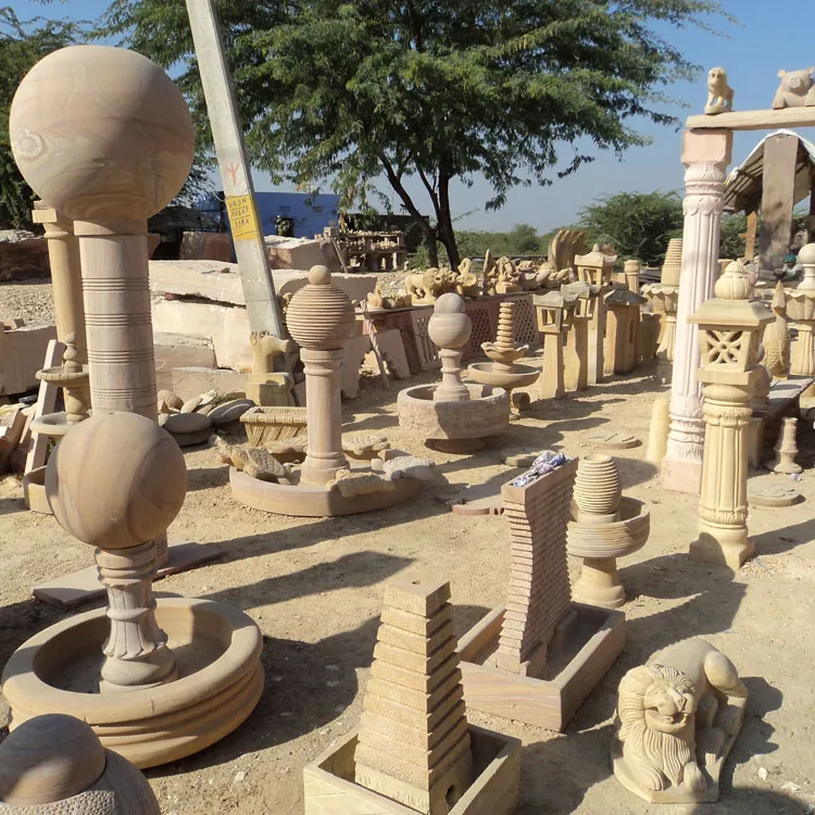 المنتجات اليدوية الأكثر مبيعًا بالحجر الرملي لتزيين الحدائق والفنادق مباشرةً من الشركة المصنعة الهندية