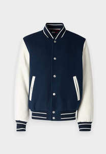 Chaqueta universitaria de lana personalizada de alta calidad para hombre, tipo de cierre, bolsillos con botones, chaqueta Bomber de béisbol universitaria cálida Letterman para hombre - Product Image 4