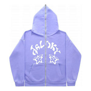 Sweat à capuche zippé intégral pour homme, personnalisé, de haute qualité, brodé, hiver, lourd, 100% coton - Product Image 6