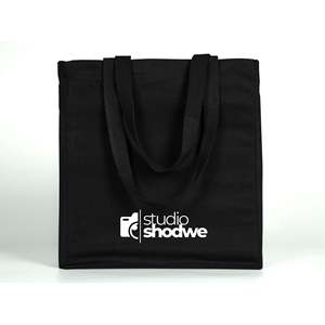 Wholesale Custom Black <b>Canvas</b> Tote <b>Bag</b> <b>Large</b> Capacity Solid Color Fashion Tote with Tassel Decoration Open Closure Type - Product Image 2