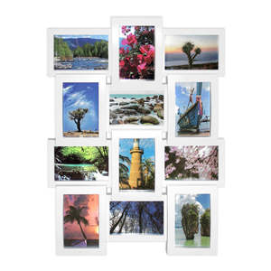 White Resin and Metal Photo <b>Frame</b> Collage for Home Decor - Product Image 1