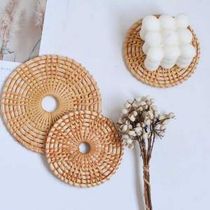 Best Price Seagrass Placemats Round Table Decor Table <b>Coasters</b> Mats Set <b>Black</b> Seagrass Placemat Handwoven OEM From Vietnam - Product Image 5