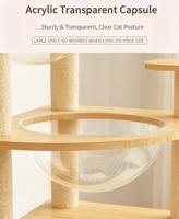 Vente en gros usine : Arbre à chat et lit pour animaux de compagnie en bois, moderne, grand, luxueux et mignon, toutes saisons, avec capsule spatiale et jouet