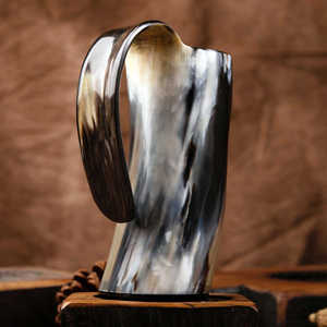 100% Tasse en corne de buffle noire faite à la main de qualité supérieure - Product Image 1