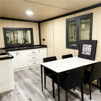 Villa préfabriquée prête à l'emploi en conteneur extensible 20 pieds 40 pieds, maisonnette en panneaux sandwich bois-acier, maison mobile moderne, bureau, bar