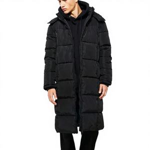 Chaqueta de plumón extragrande con logo personalizado, larga y abultada, para exteriores, de invierno, para hombre, talla grande. - Product Image 1