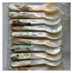 Cuchara de concha natural, forma de concha hecha a mano para aperitivos, postres, mariscos, ideal para uso doméstico, restaurantes y decoración costera - Product Image 6