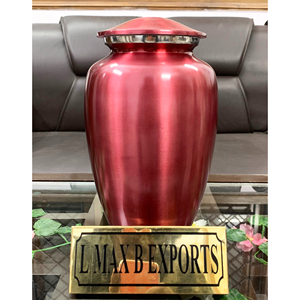 Urnas de cremación para adultos de color cereza transparente de metal para cenizas humanas con bolsa de terciopelo gratis precio al por mayor - Product Image 1