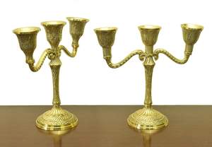 Bougeoir en laiton antique Trois - Product Image 2