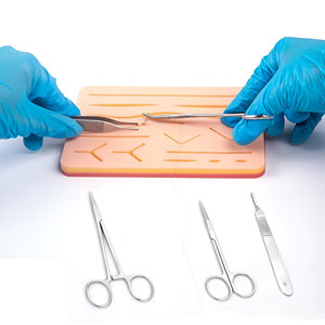 Kit de pratique de suture chirurgicale pour étudiants en médecine et en médecine vétérinaire-Ensemble d'outils de suture avec tampon et fils en silicone, instrument médical - Product Image 3