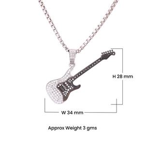 Collar con Colgante de Hip Hop con Diamantes de Imitación VVS de Edición Limitada, Diseño de Guitarra en Plata 925 Chapada en Oro para Hombre - Product Image 3