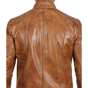 เสื้อแจ็คเก็ตหนังแฟชั่นผู้ชาย ปกพับได้ ทำจากหนังแกะคุณภาพสูง แขนยาว - Product Image 4