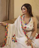 Navratri pakaian Festival khusus katun bordir Berat & cermin asli kerja lehengcholi & katun bordir cermin Dupatta kerja