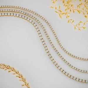 Collar de tenis con diamantes, alta joyería, 18K, 22K, Rosa pura, blanco, amarillo, cadena de tenis con diamantes naturales, collares para mujer, OEM - Product Image 4