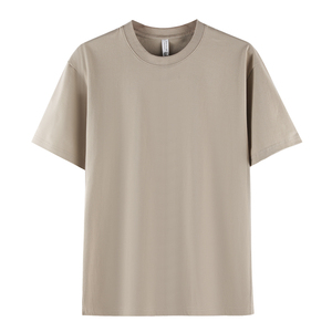 Camiseta 100% de algodón para hombre, estilo de moda de Color sólido con cuello redondo, manga corta, cómoda, holgada, Impresión de logotipo personalizable - Product Image 6