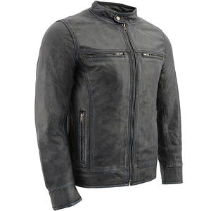 Venta caliente Chaquetas de hombre de talla grande personalizadas Nueva moda Chaqueta de cuero negro para hombre Chaqueta de cuero genuino de alta calidad - Product Image 2
