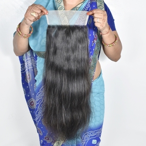 100% prix de gros offre cheveux humains indiens bruts frontale lisse texture douce naturelle abordable disponible à la vente à l'exportation - Product Image 1