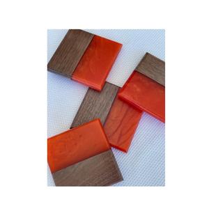 Sous-verres en résine et pierre de bois de style moderne faits à la main 100% bois pur pour la maison et le jardin - Product Image 1