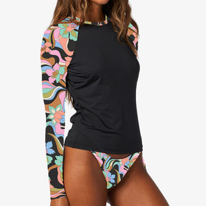New Latest Wholesale High Quality <b>Women</b> Long Sleeve Rash Guard Swimwear Custom Logo Plain Printed <b>Swim</b> <b>Shirt</b> <b>for</b> Surfing - Product Image 5