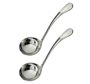 Cucharón elegante de acero inoxidable con acabado plateado para servir salsa de sopa o cubiertos de comida para Cocinar en casa - Product Image 2