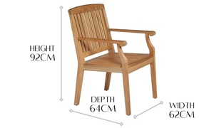 Coussin de chaise de jardin en teck solide et durable Matériau en rotin Résistance aux intempéries Finition de couleur en bois naturel moderne Extérieur - Product Image 6