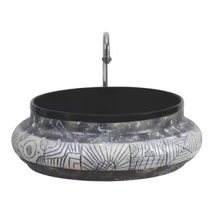 Lavabo de table en céramique en forme de Matla de couleur bleu clair pour la décoration de la maison Salle de bain Produits sanitaires en porcelaine - Product Image 1