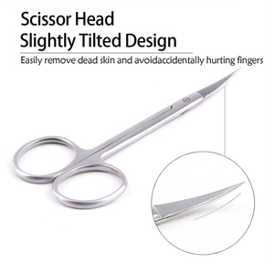 Ciseaux à cuticules en acier inoxydable incurvés et pointus, lisses, pour manucure, réutilisables, robustes, durables et longue durée - Product Image 5