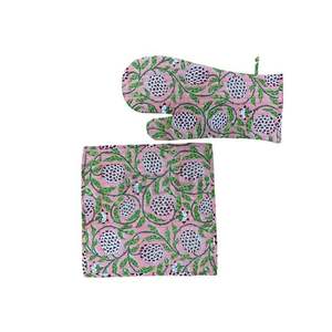 Juego de portavasos acolchado Rosa Ridhi para horno, bloque de mano indio impreso, vajilla desechable de algodón puro 100% - Product Image 5