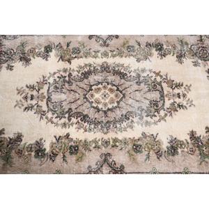 Vintage Turkish Area Rug 3.9x7.2 ft, <b>Brown</b> Green Plants & trees Rug - Product Image 5