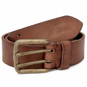 Cinturón informal de cuero natural para hombre, correa hecha a mano de estilo Vintage en todos los tamaños personalizados con hebilla de doble punta chapada en latón macizo - Product Image 4
