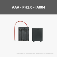Kotak Baterai Plastik AA/AAA untuk Empat/Tiga Sel Berurutan dengan Konektor PH2.0/XH2.54 dan Kabel 15cm Warna Hitam