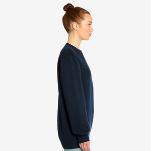 Sweat-shirt en tricot ample bleu marine, pull vintage uni, unisexe, col rond, tricoté, hauts en tricot, sweat-shirt - Product Image 5