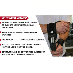ยิมข้อมือห่อความแข็งแรง Warps รั้งข้อมือห่อสนับสนุนสำหรับกีฬายกน้ำหนัก - Product Image 6