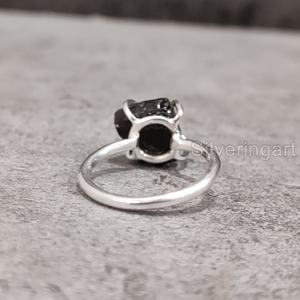Joyería de piedra en bruto, anillo para mujer, granate Natural, piedra preciosa cruda, piedra natal de enero, banda de punta de Navidad, anillo de Plata de Ley 925 - Product Image 5