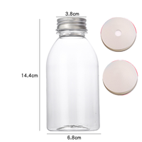 Bouteille cylindrique courte la plus vendue, en plastique PET de haute qualité, avec bouchon à vis et trou pour paille, disponible en tailles 270ml/380ml, pour bière, champagne, vin, jus