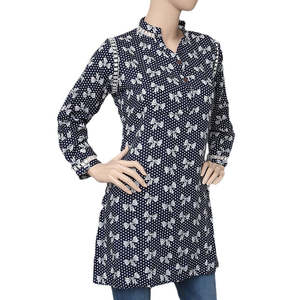 Women's Printed Boski <b>Kurti</b> - Blue - Product Image 1