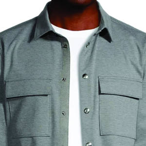 Vêtements pour hommes tendance, nouvelle collection printemps, grande taille, tricot 100% coton, sur mesure, respirant, bouton recouvert, style urbain - Product Image 3