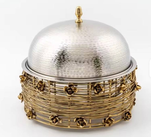 Casserole personnalisée au look moderne doré et noir pour buffet de fête Hotpot pour la maison, l'hôtel et le mariage Utilisation du serveur alimentaire - Product Image 3