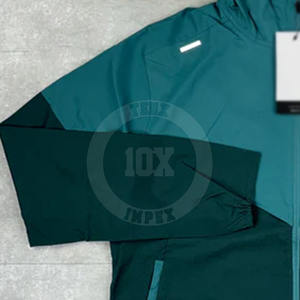 Custom Windbreaker <b>Shorts</b> Suits Hooded Jacket <b>Men</b> <b>Zip</b> up Nylon Waterproof Solid Color Windbreaker <b>Short</b> Set - Product Image 4