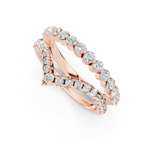 วงแหวนเพชรที่โตในห้องปฏิบัติการพร้อมกรงเล็บปูเครื่องประดับทรงบั้งโค้งสำหรับงานแต่งงานงานเลี้ยงครบรอบโอกาส - Product Image 5