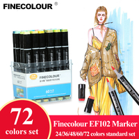 Finecolor EF102 24/36/48/60/72 couleurs, pinceaux d'art à base d'alcool, marqueurs, ensemble de stylos avec étui transparent