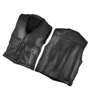 Gilet en cuir respirant de haute qualité, design de logo personnalisé, vêtements de mode, gilet en cuir pour hommes - Product Image 6