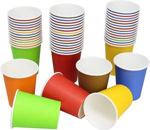 Tazas de café y té de papel desechables, tazas desechables de bagazo de caña de azúcar biodegradables de Grado Superior Multicolor de 200 ml - Product Image 1