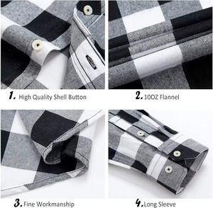 Camisa Clásica de Franela para Hombre, Teñida con Hilo, Sólida, Transpirable, Gruesa, 100% Algodón, Manga Larga, para Venta al por Mayor de Fábrica, Marca Personalizada - Product Image 4
