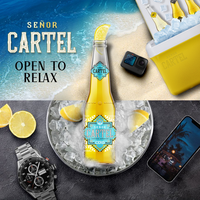 Bière mexicaine sans alcool Senor Cartel Cero 0,33L Bouteille style champagne Lager 0% ABV