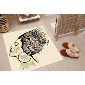 Tapis imprimé avec portrait de femme africaine : tapis de sol doux et moelleux, adapté aux animaux domestiques - Product Image 5