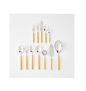 ช้อนรับประทานอาหารแบบแบนมีด้ามจับทำจากเรซินช้อนดีไซน์สวยหรูทำด้วยเหล็ก5ชิ้นมีดช้อนรับประทานอาหารดีไซน์ที่ดีที่สุด - Product Image 3