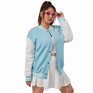 Chaquetas universitarias de gran tamaño para mujer Chaquetas cómodas hechas de lana con logotipo personalizado para mujer Chaquetas Letterman OEM - Product Image 6